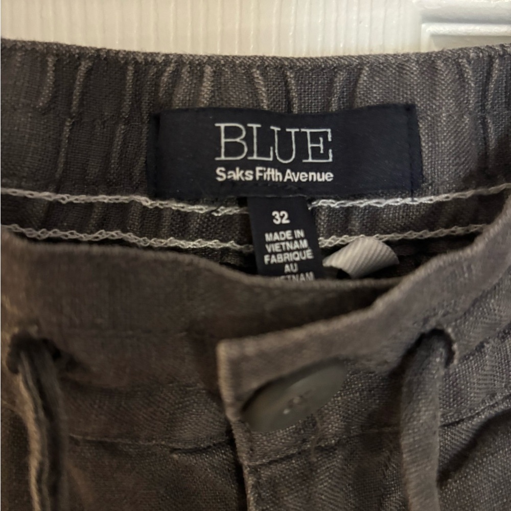 Saks Fifth Avenue Dark Gray Linen Pants - Picture 3 of 3